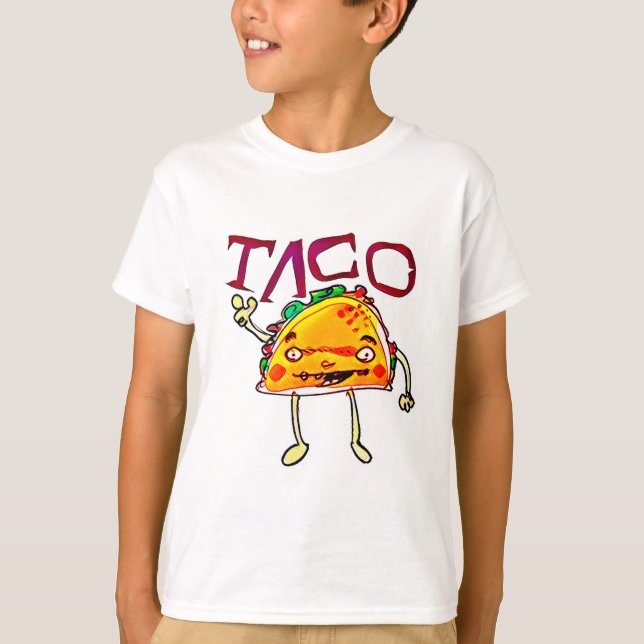 taco man cartoon style funny illustration T-Shirt (Front)