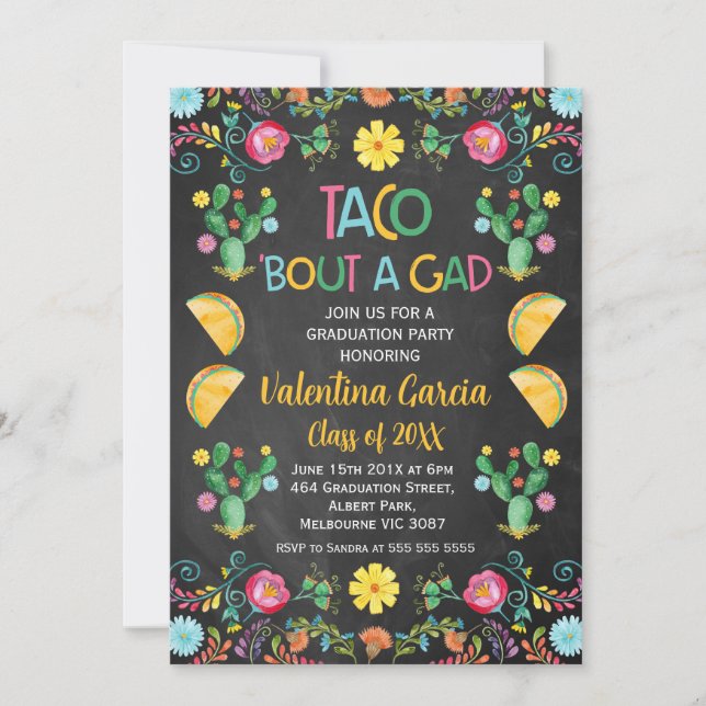 Taco Mexicaine Grad ou Graduation Party Invitation (Devant)