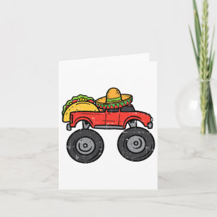 Taco Monster Truck Sombrero Cinco De Mayo Mexican Card