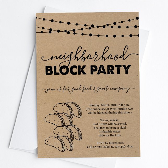 Taco Neighbourhood Block Party Invitation (Creator Uploaded)