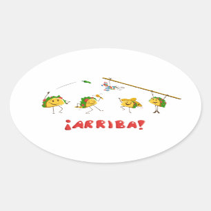 Taco Party Oval Sticker