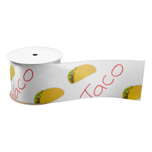 Taco pattern on satin ribbon