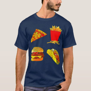 Taco Pizza Cheeseburger Fries Junk Fast Food T-Shirt