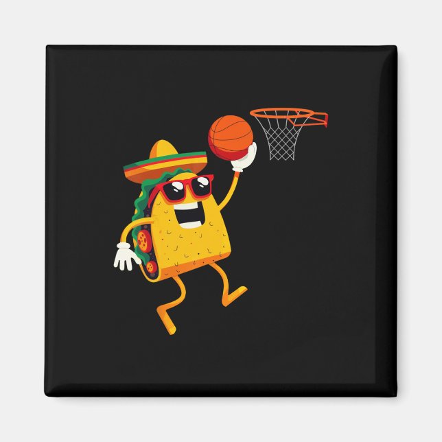 Taco Playing Sketll For Cinco De Mayo Celebration  Magnet (Front)