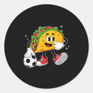 Taco playing soccer mexican cinco de mayo sombrero classic round sticker