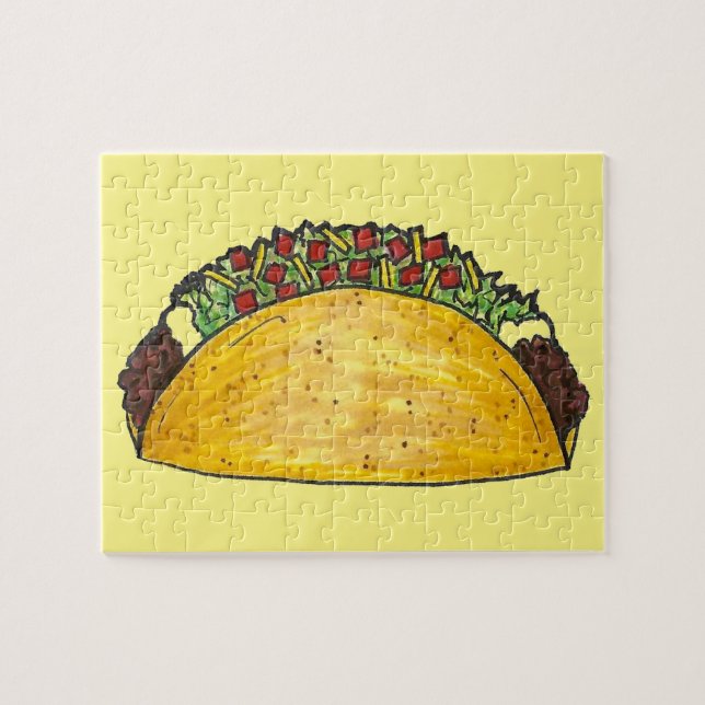 Taco Print Mexican Food Tacos Foodie Puzzle (Horizontal)