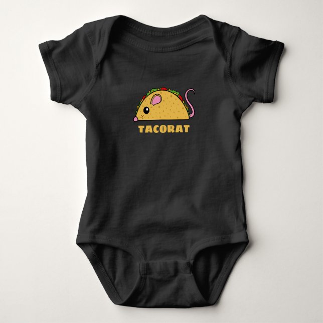 Taco Rat Baby Bodysuit (Yellow Text) (Front)