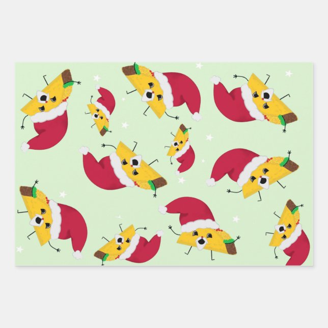 Taco Santa Wrapping Paper Sheets (Front)