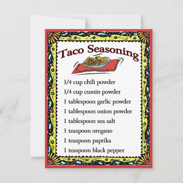 Taco Seasoning Cards, add text (Front)