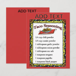 Taco Seasoning Cards, add text