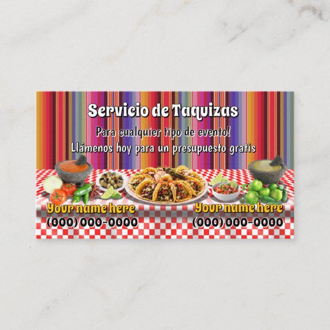 Taco Service Business Cards (Front)