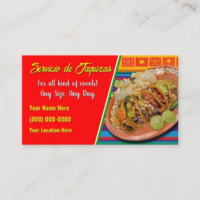 Taco Service Business Cards (Front)