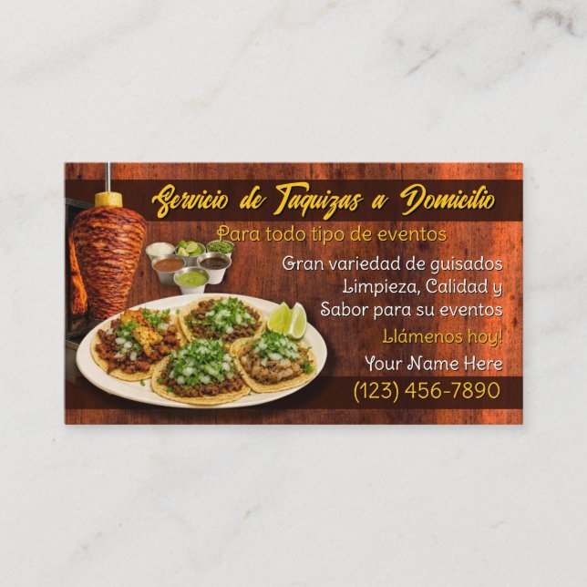Taco Service Business Cards (Front)