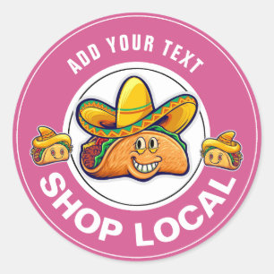TACO SHOP LOCAL  CLASSIC ROUND STICKER