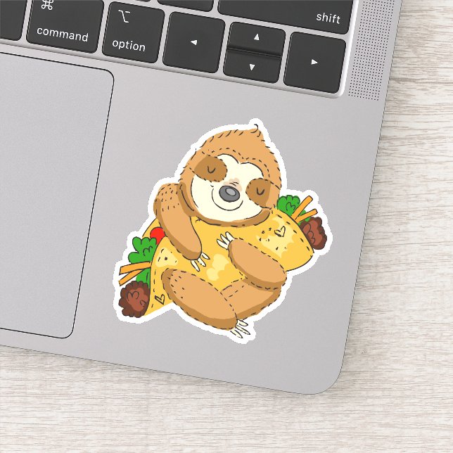 Taco Sloth Cartoon Funny Illustration (Detail)