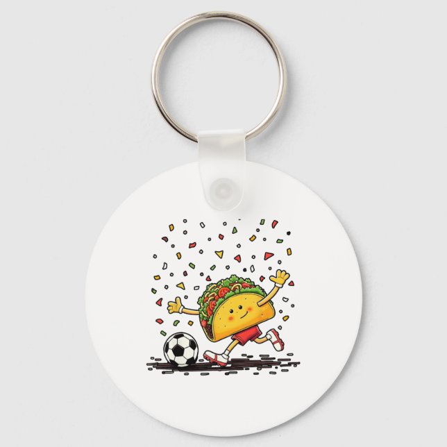 Taco Soccer Cinco De Mayo Celebration Funny  Keychain (Front)