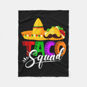Taco squad cinco de mayo funny cute mexican food fleece blanket