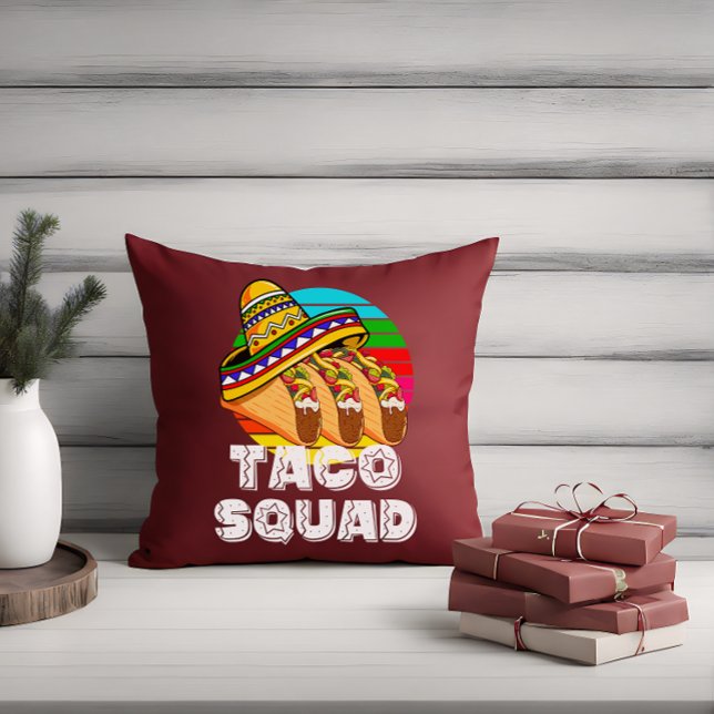 Taco Squad, Cinco de Mayo, Mexican Fiesta, Home Throw Pillow (Taco Squad Throw Pillow)