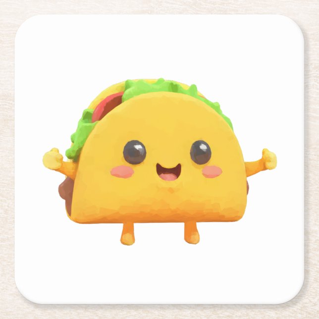 Taco Square Paper Coaster (Front)
