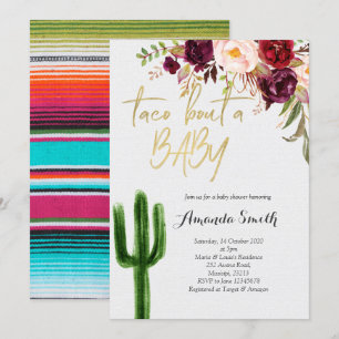 Taco sur bébé Marsala Couples Douche Invitation