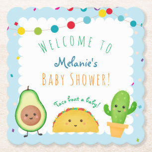 Taco theme Fiesta theme colourful baby shower Paper Coaster
