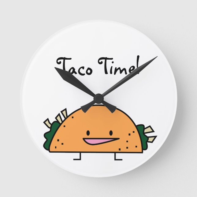 Taco Time Kitchen Wall Clock (Front)