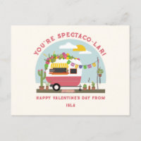 Taco Truck Pun Pink Camper School Valentine