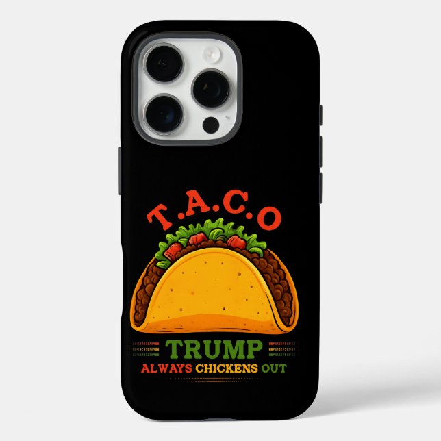 Taco Trump Always Chickens Out Funny Case-Mate iPhone Case (Back)