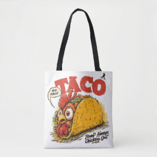 TACO Trump Always Chickens Out Funny Political Tote Bag