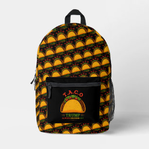 Taco Trump Always Chickens Out Funny Printed Backpack