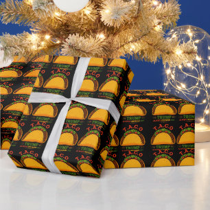 Taco Trump Always Chickens Out Funny Wrapping Paper