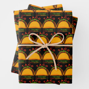 Taco Trump Always Chickens Out Funny Wrapping Paper Sheet