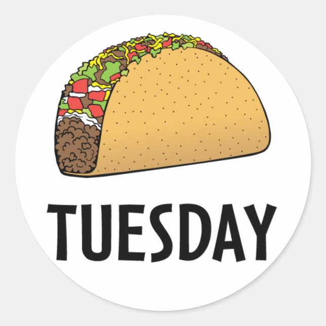 Taco Tuesday Classic Round Sticker (Front)