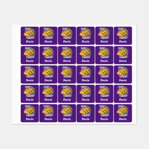 Taco Tuesday Design - Small Square Clothing Label 