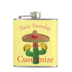Taco Tuesday Saguaro Cactus Thunder_Cove Hip Flask