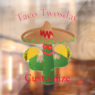 Taco Tuesday Saguaro Cactus Thunder_Cove Window Cling