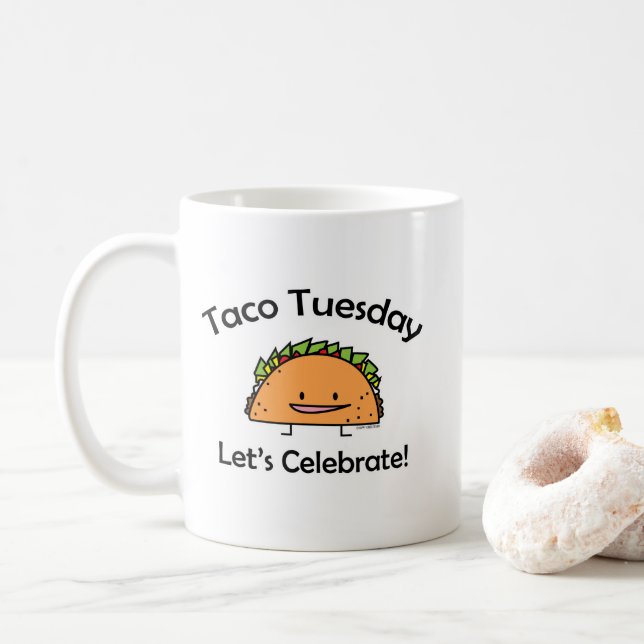 Taco Tuesday shell cheese Mexican food Coffee Mug (With Donut)