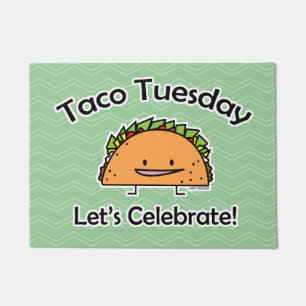 Taco Tuesday shell cheese Mexican food Doormat