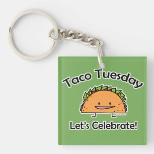 Taco Tuesday shell cheese Mexican food Keychain