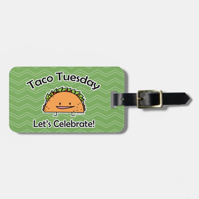 Taco Tuesday shell cheese Mexican food Luggage Tag (Front Horizontal)