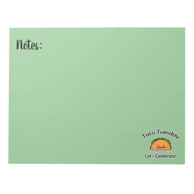 Taco Tuesday shell cheese Mexican food Notepad (Front)