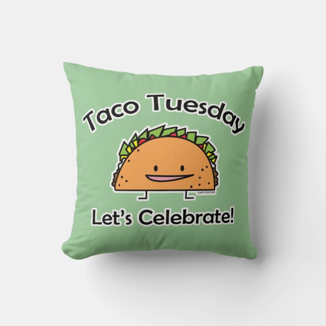 Taco Tuesday shell cheese Mexican food Throw Pillow (Front)