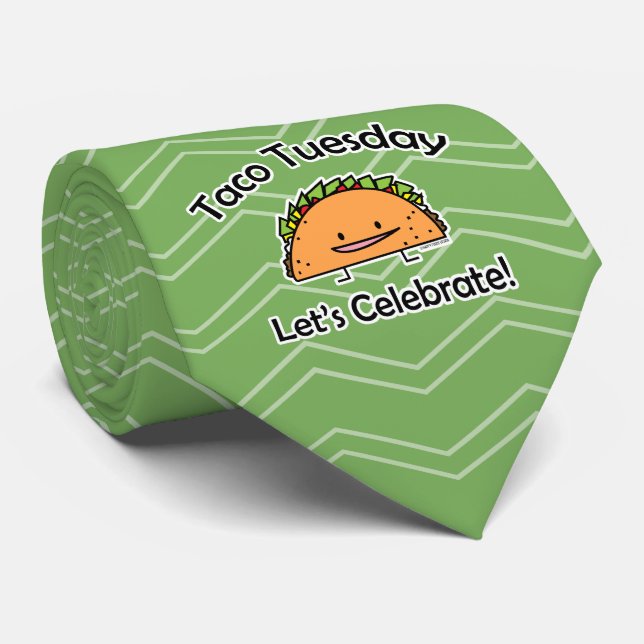 Taco Tuesday shell cheese Mexican food Tie (Rolled)
