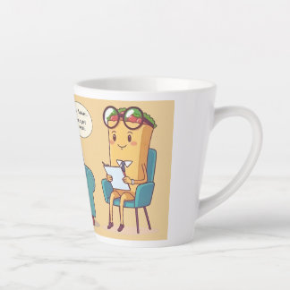 Taco Tuesday Therapy - Funny Cartoon Food Art Latte Mug