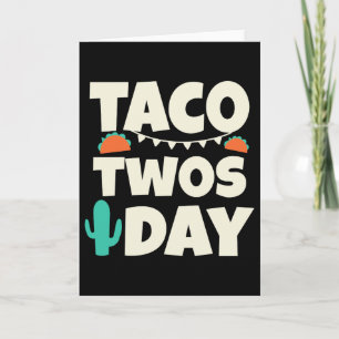 Taco Twosday 2nd Birthday Party Card