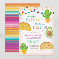Taco Twosday and Three-Esta Birthday Invitation 