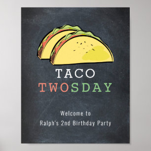 Taco Twosday Chalkboard Affiche de bienvenue d'ann