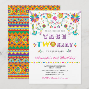 Taco Twosday Fiesta Birthday Invitation