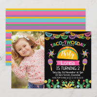 Taco Twosday Mexicaine 2e anniversaire Invitation