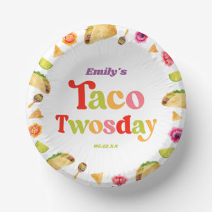 Taco Twosday Taco Tuesday 2nd Birthday Party Paper Plate